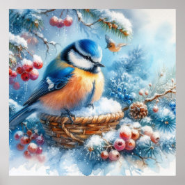 Vogel- und Winterlandschaft 31 Poster