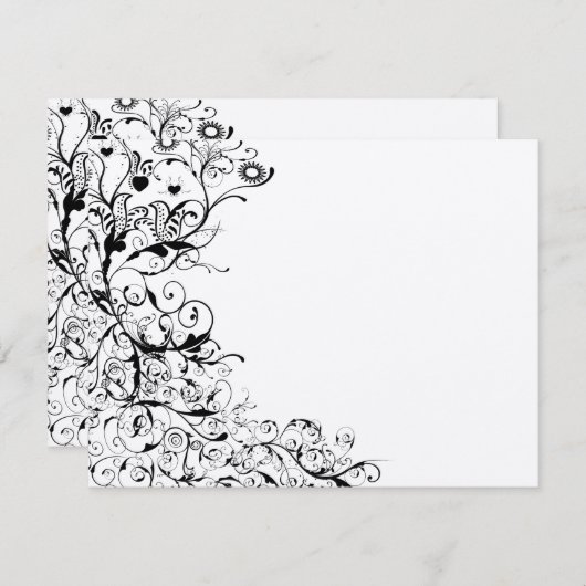 Vögel und Wirbel, die RSVP-Antwortkarte hochladen RSVP Karte (Vorne/Hinten)