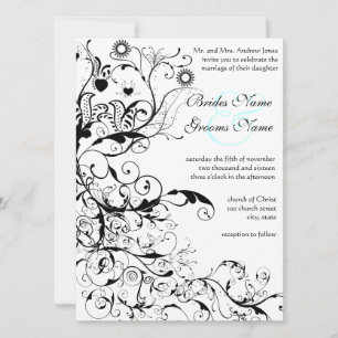 Vögel und Wirbel Hochzeitseinladungen Einladung
