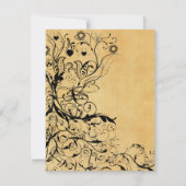 Vögel und Wirbel Hochzeitseinladungen Einladung (Rückseite)