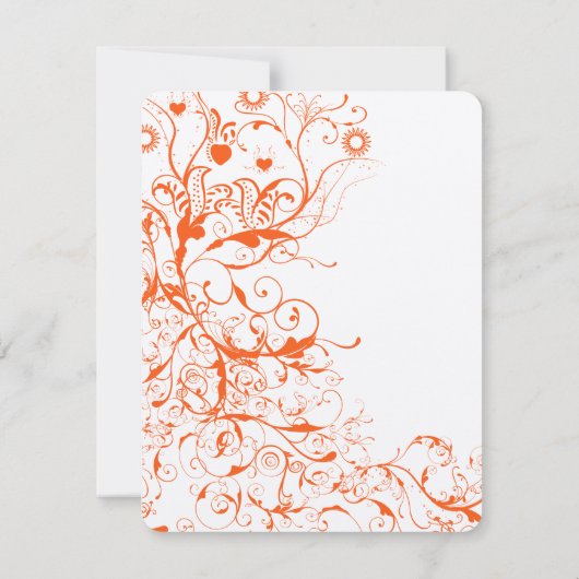 Vögel und Wirbel Hochzeitseinladungen Einladung (Rückseite)