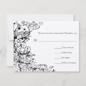 Vögel und Wirbel Hochzeitsstipendienkarte RSVP Res (Rückseite)