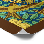 Vögel und Wisteria Verneuil blau-braun gelb Poster (Ecke)