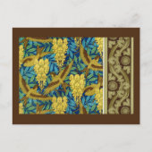 Vögel und Wisteria Verneuil blau-braun gelb Postkarte (Vorderseite)