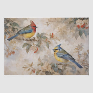 Vögel und Zweige Decoupage Seidenpapier