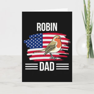 Vogel uns Flagge 4. Juli Vatertag Robin Papa  Karte