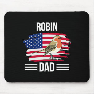 Vogel uns Flagge 4. Juli Vatertag Robin Papa Mousepad