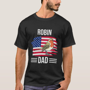 Vogel uns Flagge 4. Juli Vatertag Rotkehlchen Vate T-Shirt