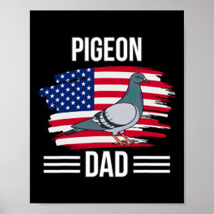 Vogel uns Flagge 4. Juli Vatertag Taube Dad Poster