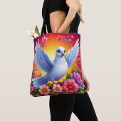 Vogel unter farbenfrohen Blume Tasche (Von Nahem)
