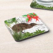 Vogel-Untersetzer-Set Neuseelands gebürtiges Getränkeuntersetzer (Linke Seite)