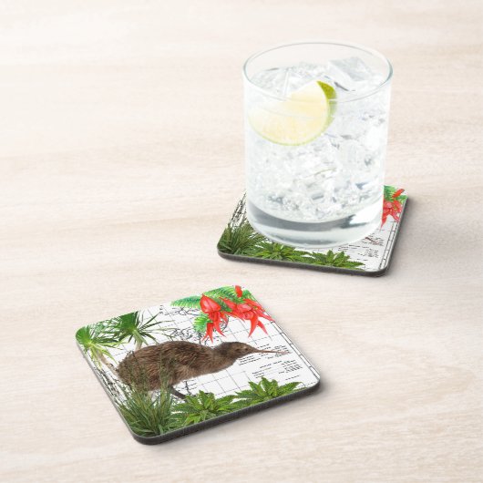 Vogel-Untersetzer-Set Neuseelands gebürtiges Getränkeuntersetzer (Rechte Seite)