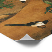Vögel versammeln sich unter der Frühlingsweide Poster (Ecke)