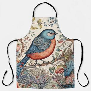 Vogel, Vintag skandinavisches Stoffdesign Schürze
