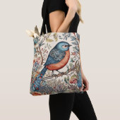 Vogel, Vintag skandinavisches Stoffdesign Tasche (Von Nahem)