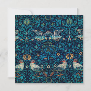 Vögel (Vintage-Blumenmuster) (von William Morris) Karte