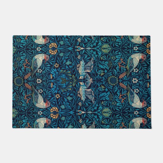 Vögel (Vintages Blumenmuster) (von William Morris) Fußmatte (Vorderseite)