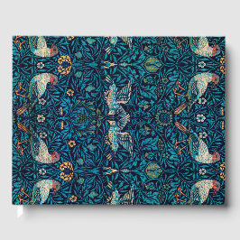 Vögel (Vintages Blumenmuster) (von William Morris) Gästebuch