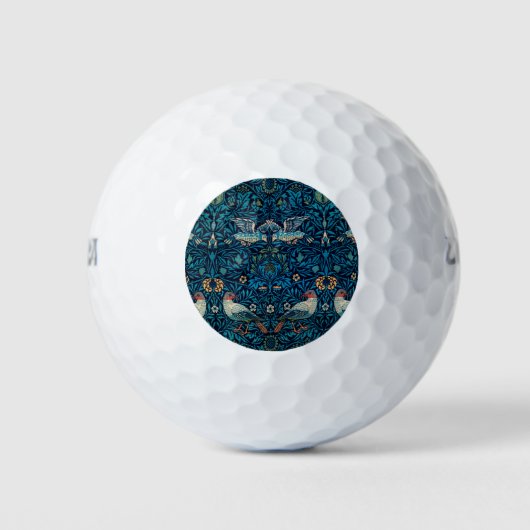 Vögel (Vintages Blumenmuster) (von William Morris) Golfball (Vorderseite)