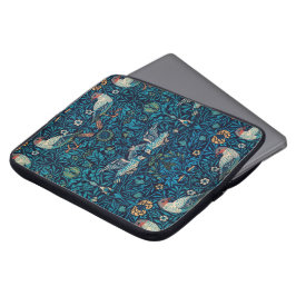 Vögel (Vintages Blumenmuster) (von William Morris) Laptopschutzhülle