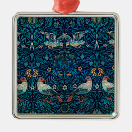Vögel (Vintages Blumenmuster) (von William Morris) Ornament Aus Metall