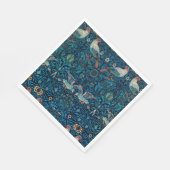 Vögel (Vintages Blumenmuster) (von William Morris) Serviette (Ecke)