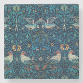 Vögel (Vintages Blumenmuster) (von William Morris) Steinuntersetzer (Vorderseite)