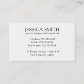 Vögel Visitenkarte (Rückseite)