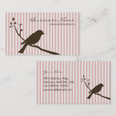 Vogel-Visitenkarte (rosa Streifen) Visitenkarte (Vorne/Hinten)