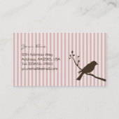 Vogel-Visitenkarte (rosa Streifen) Visitenkarte (Rückseite)