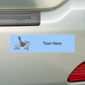 Vogel-Vogel-Baum-Blumen-schwarze Autoaufkleber (Auf Auto)
