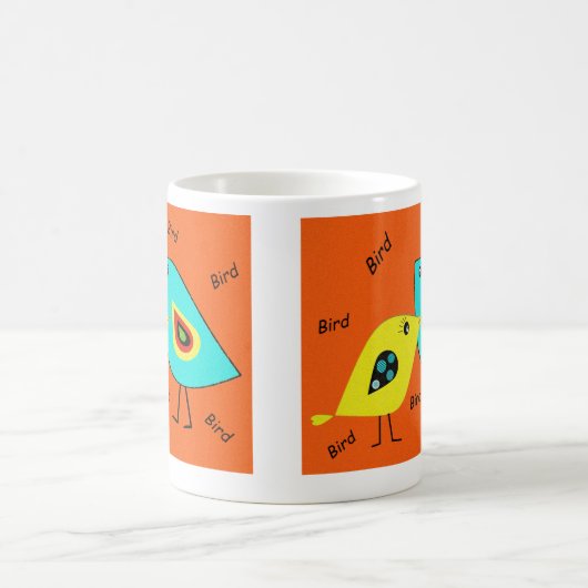 Vogel-Vogel-Orangen-Tasse Kaffeetasse (Mittel)