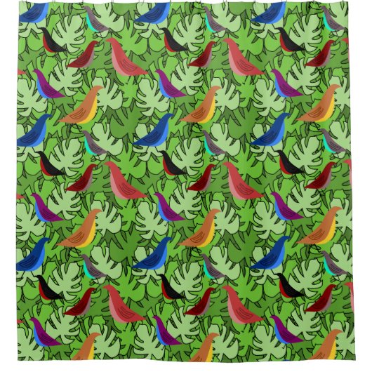 Vögel, Vögel, Vögel Duschvorhang (Vorderseite)
