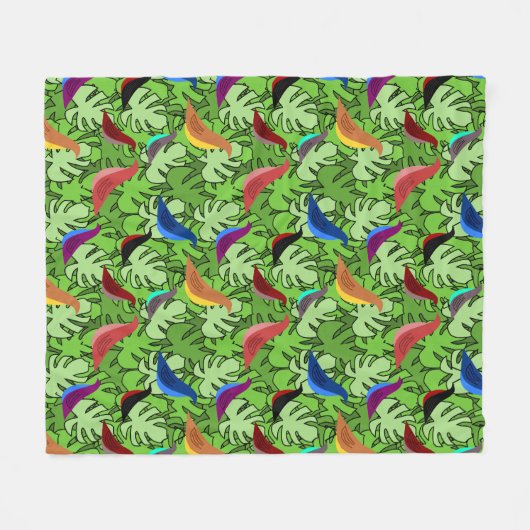 Vögel, Vögel, Vögel Fleecedecke (Vorderseite (Horizontal))