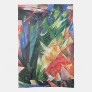 Vögel (Vogel) von Franz Marc, Vintag Cubism Art Küchentuch