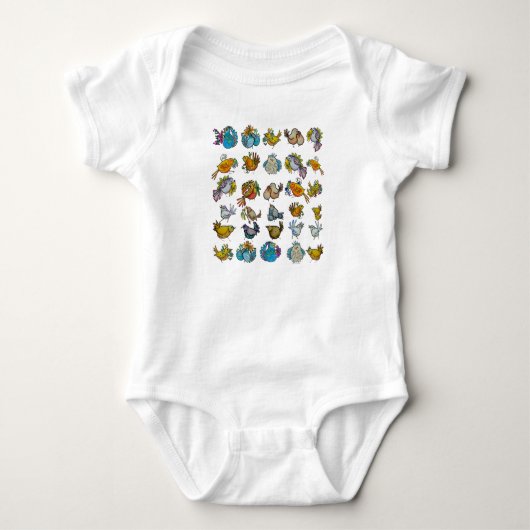 Vögel & Vögelchen Baby Strampler (Vorderseite)