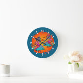 Vögel voller Farbe Runde Wanduhr (Zuhause)