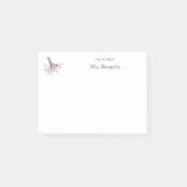 Vogel vom Schreibtisch mit Aquarellfarben Art Stic Post-it Klebezettel (Vorderseite)