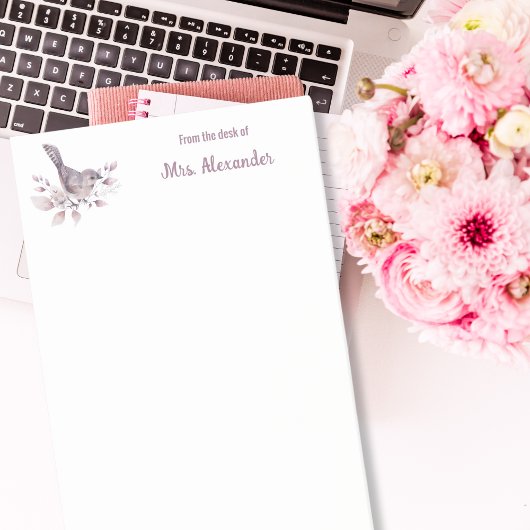 Vogel vom Schreibtisch mit Aquarellfarben Art Stic Post-it Klebezettel