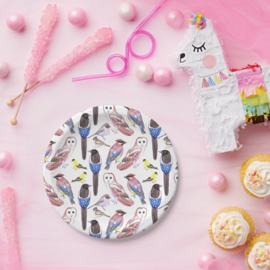 Vögel von Amerika in den Aquarell Vogelliebhabern Pappteller (Party)