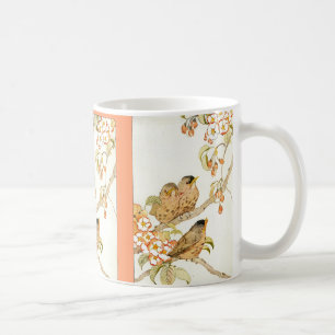 Vögel von Baby und Apple blühen Kaffeetasse