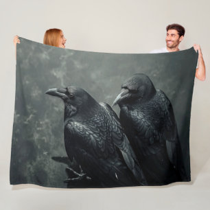 Vögel von Feather Pair of Crows, Ravens Fleecedecke