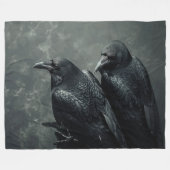 Vögel von Feather Pair of Crows, Ravens Fleecedecke (Vorderseite (Horizontal))