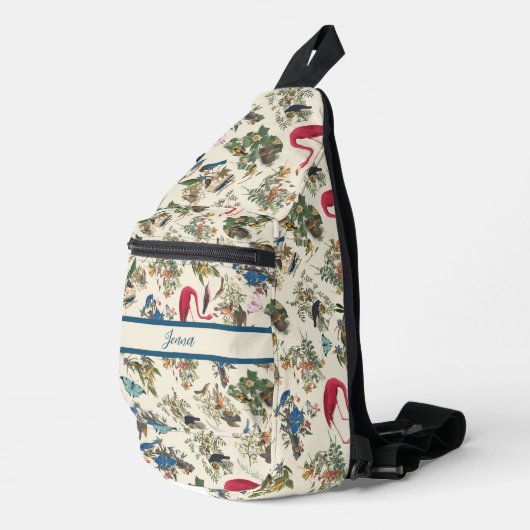 Vögel von John James Audubon Crossbody Bag (Rechte Ecke)