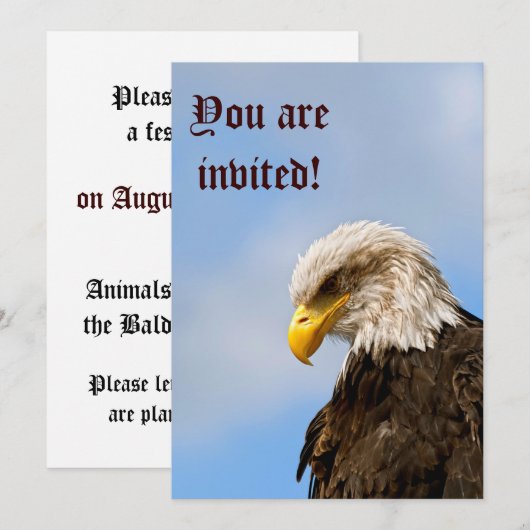 Vogel von Pray Bald Eagle Einladung (Vorne/Hinten)