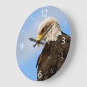 Vogel von Pray Bald Eagle Große Wanduhr (Winkel)