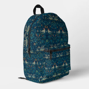 Vogel von William Morris, Vintage-Garten-Textilkun Bedruckter Rucksack