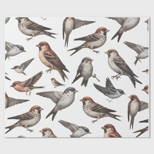 VOGEL WALLPAPER GESCHENKPAPIER (Flach)