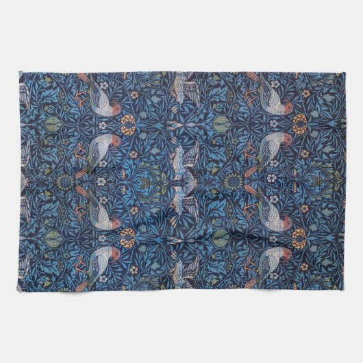 Vögel, William Morris Geschirrtuch (Horizontal)