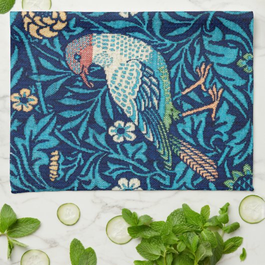 Vögel, William Morris Geschirrtuch (Gefaltet)